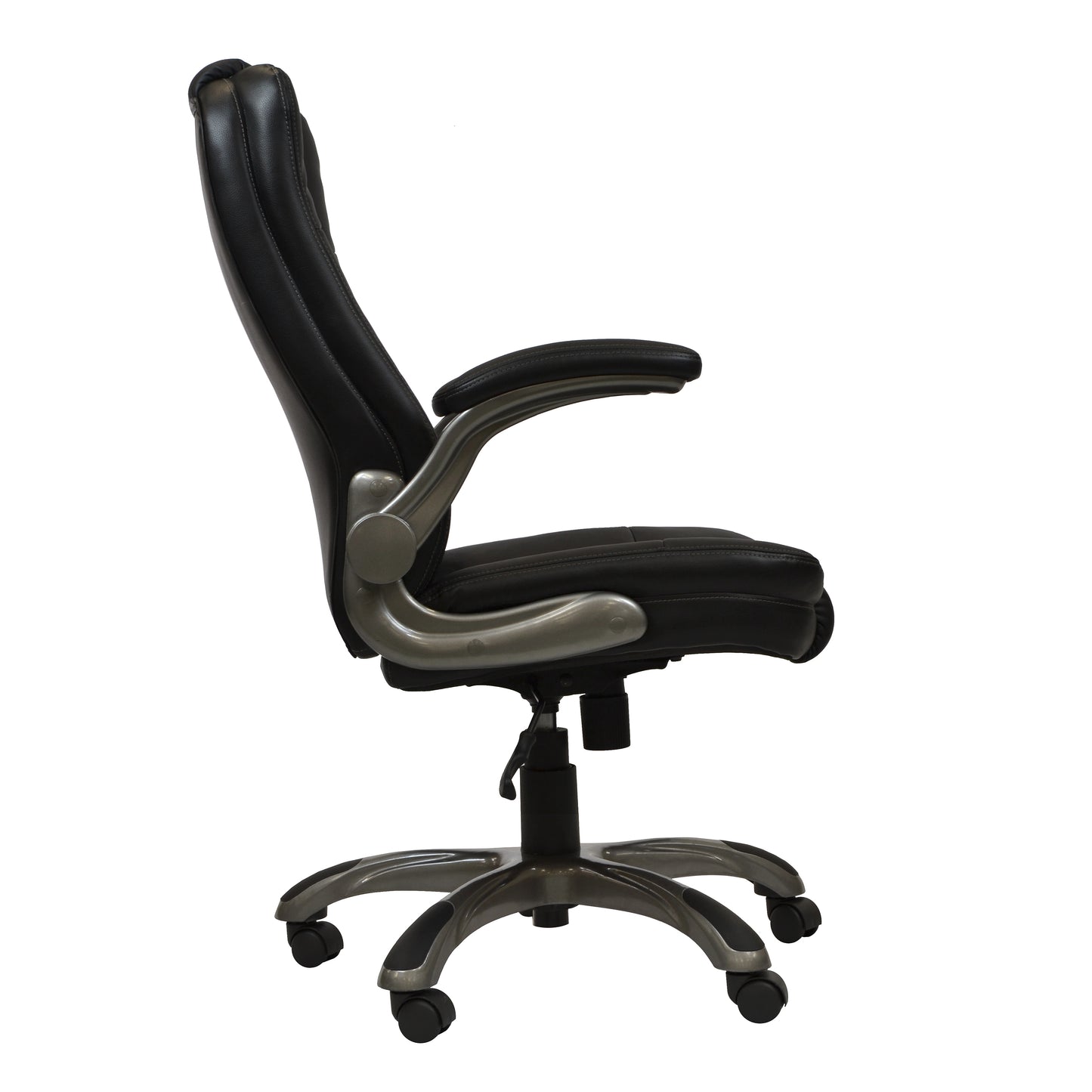 Medium Back Executive Office Chair with Flip-up Arms, Black