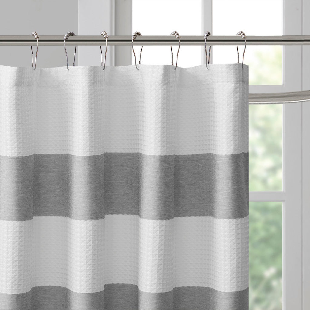 Madison Park Spa Stripe Shower Curtain with Water Repellent Treatment