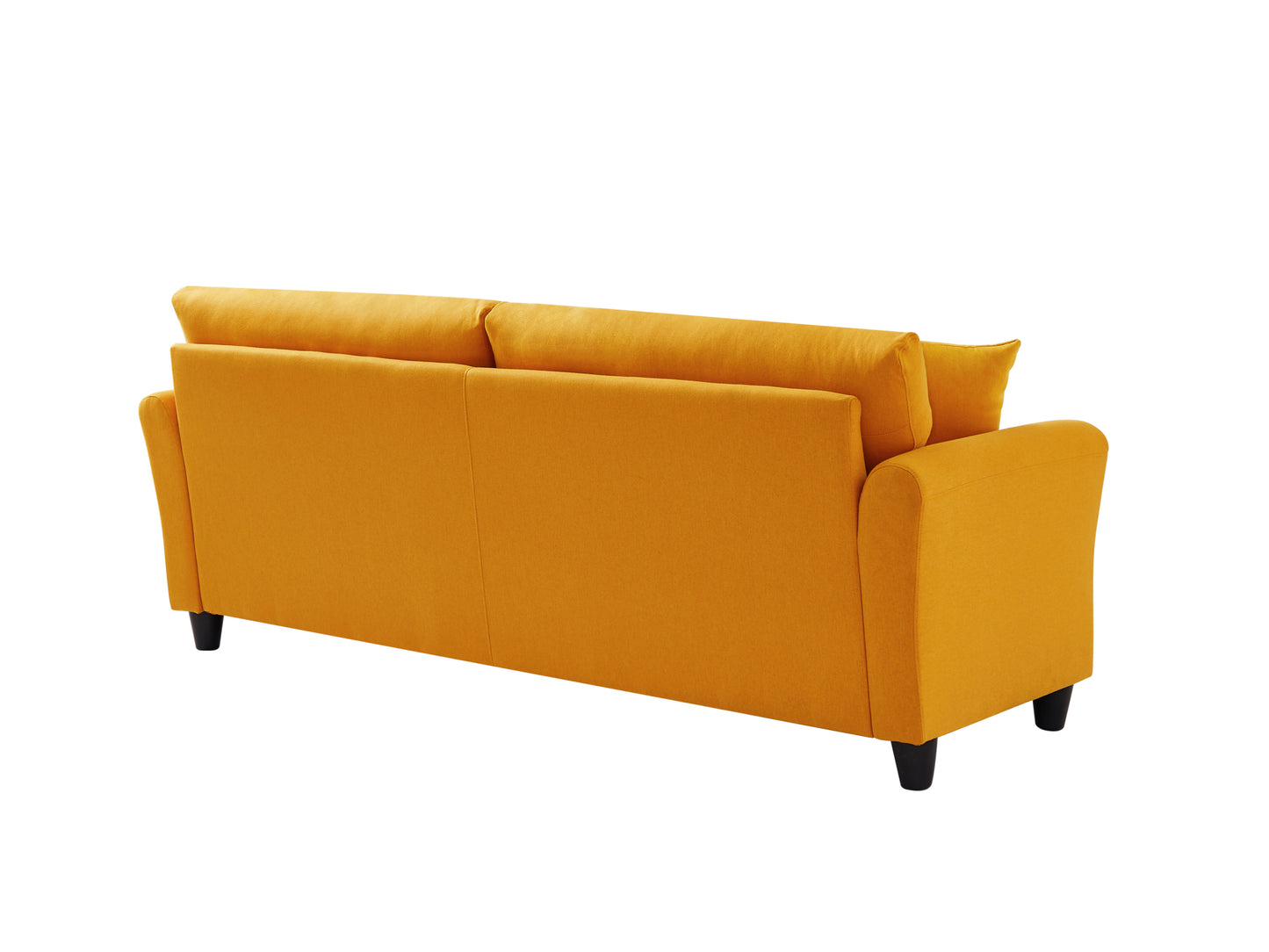 Three-Seater Yellow Linen Sofa with Contemporary Design