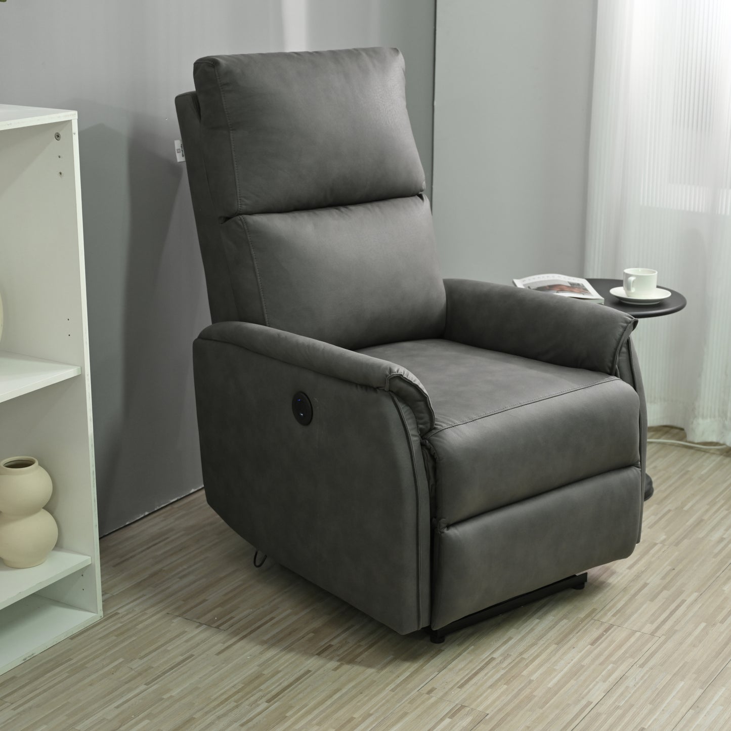 Dark Gray Electric Power Recliner Chair with USB Ports