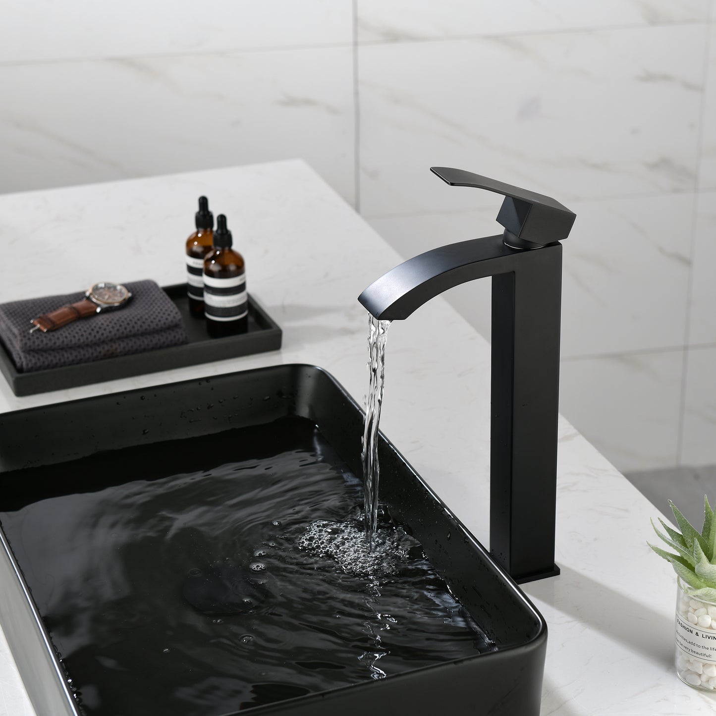 Sleek Modern Bathroom Brass Faucet