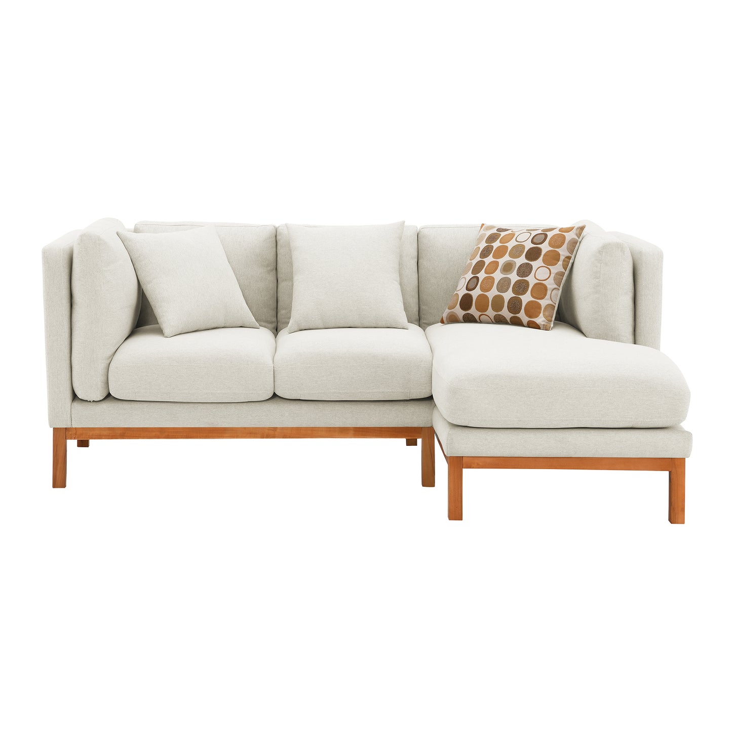 Modern L-shaped Sectional Sofa with Chaise Lounge and Pillows