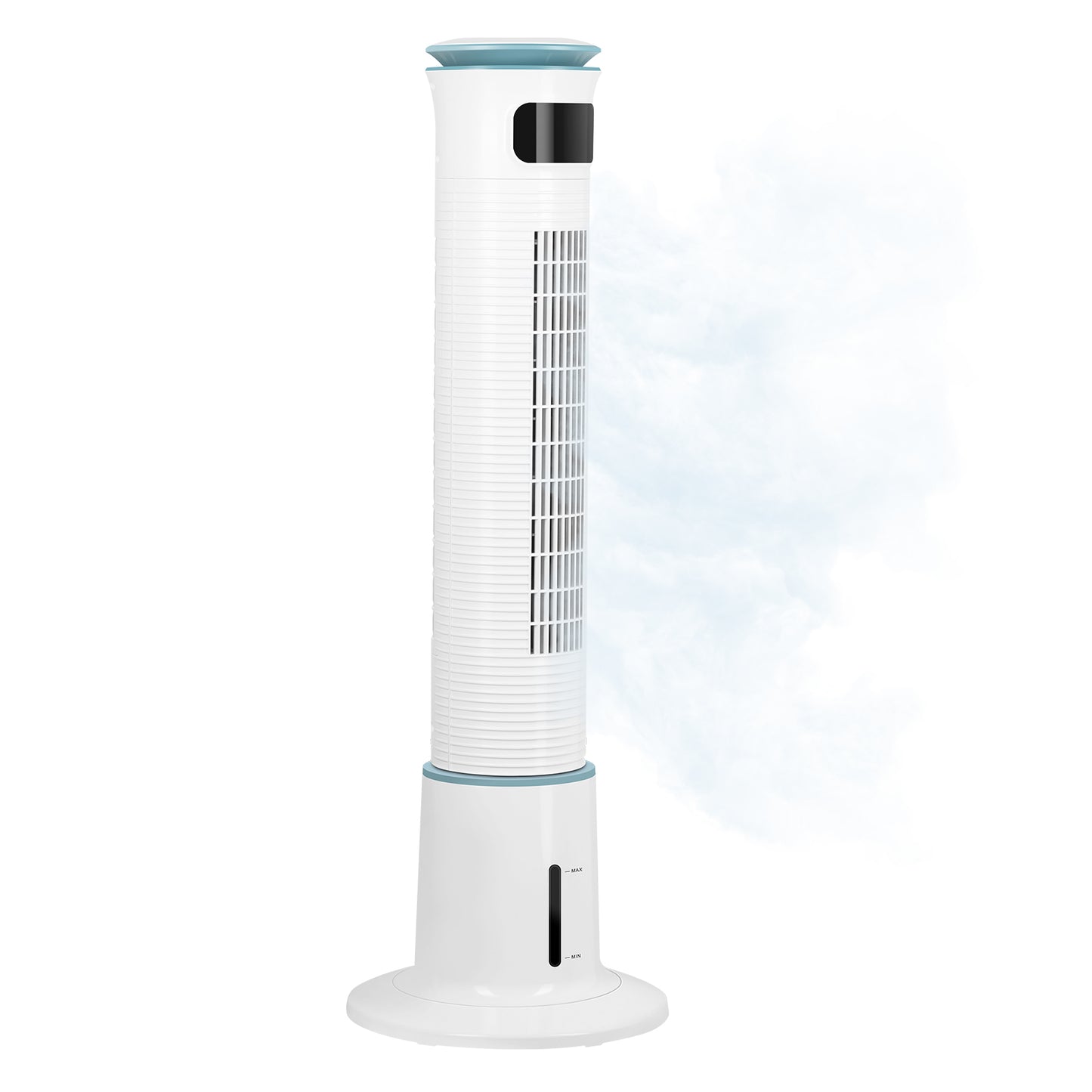 Refreshing Breeze Tower Fan with Mist Function, Adjustable Speeds & Timer, Low Noise, 43 Inches, White