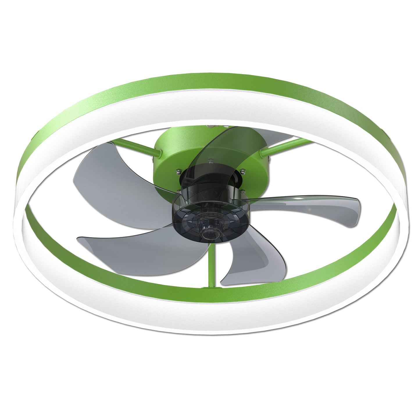 Green Modern Ceiling Fan with Dimmable LED Lights and Remote Control