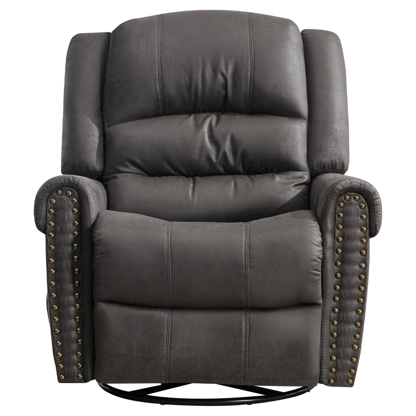 Grey Massage Rocker Recliner Chair with Heating, USB Charge Port, and Vibration Massage