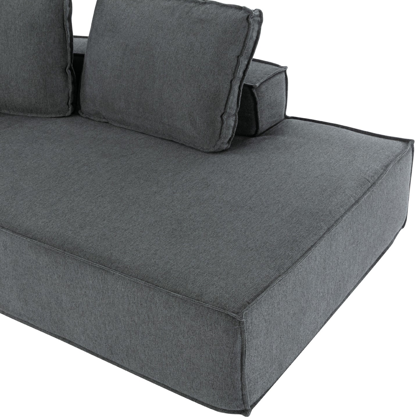 Modern Grey Chaise Lounge Sofa with Clean Lines