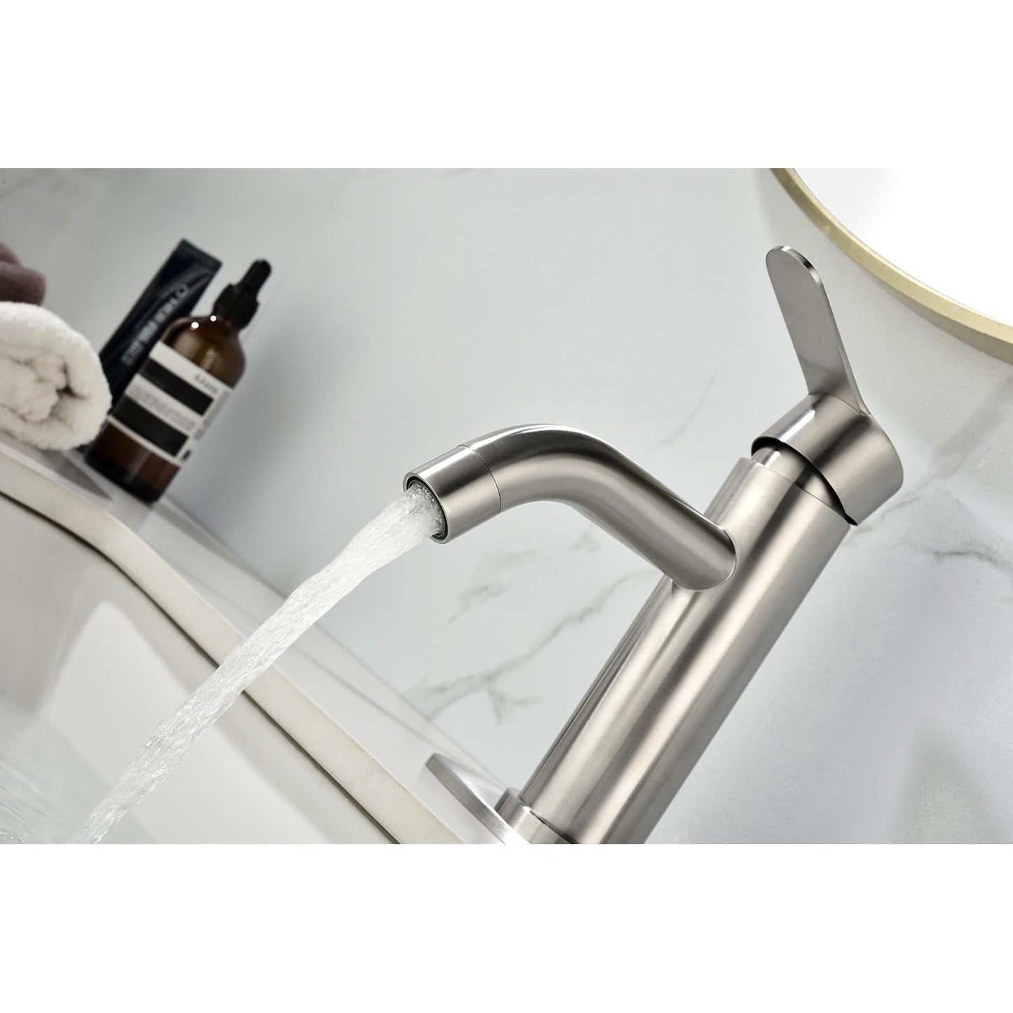 Premium Stainless Steel Bathroom Sink Faucet with Single Lever Control