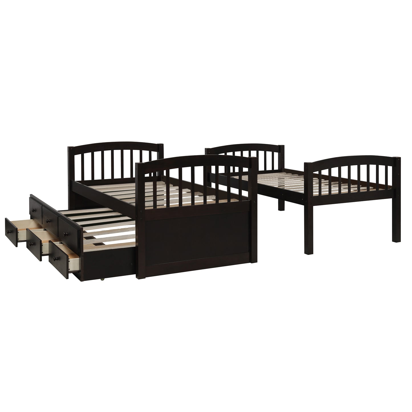 Versatile Twin Bunk Bed with Trundle and Storage Drawers for Stylish Sleepovers