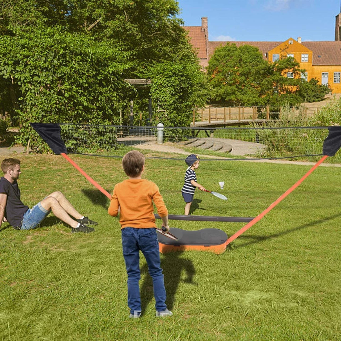 Portable Badminton Set with 10ft Net, Rackets, and Shuttlecocks