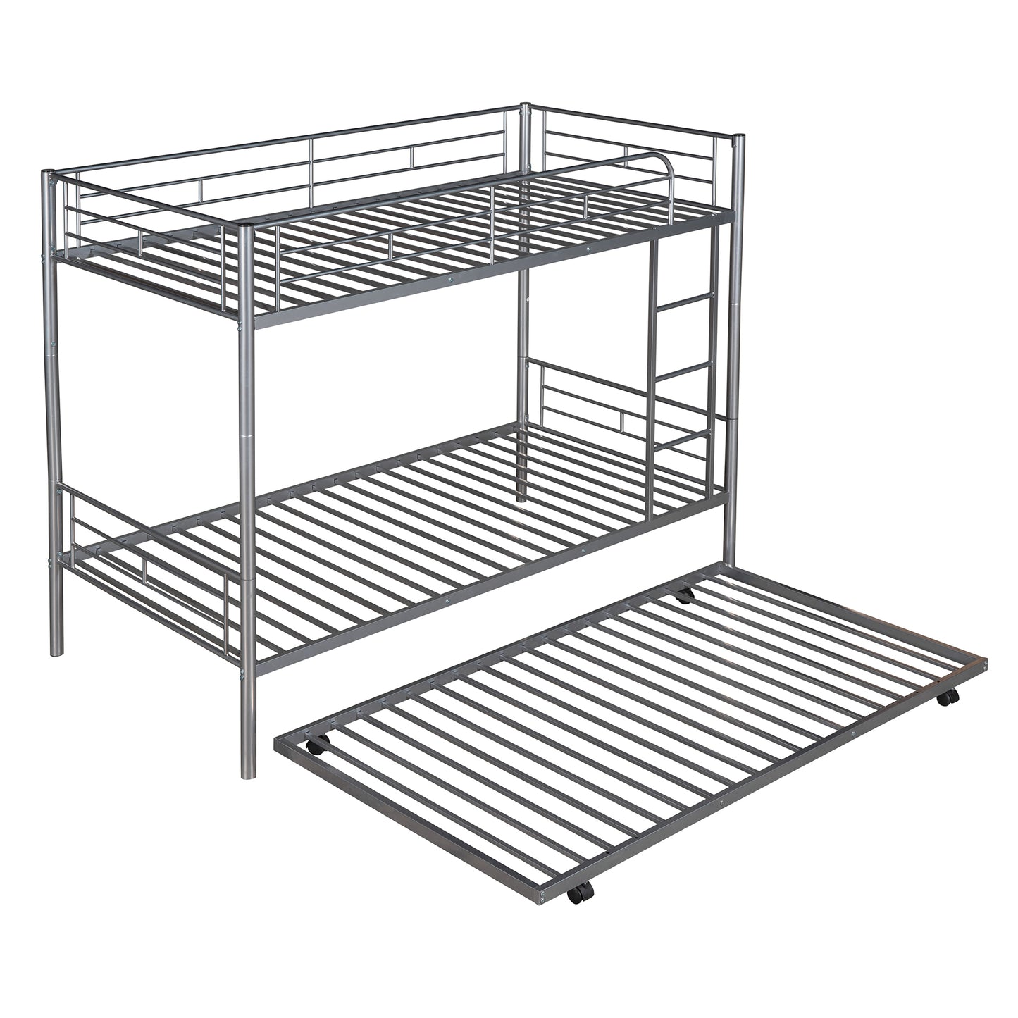 Convertible Twin Metal Bunk Bed With Trundle