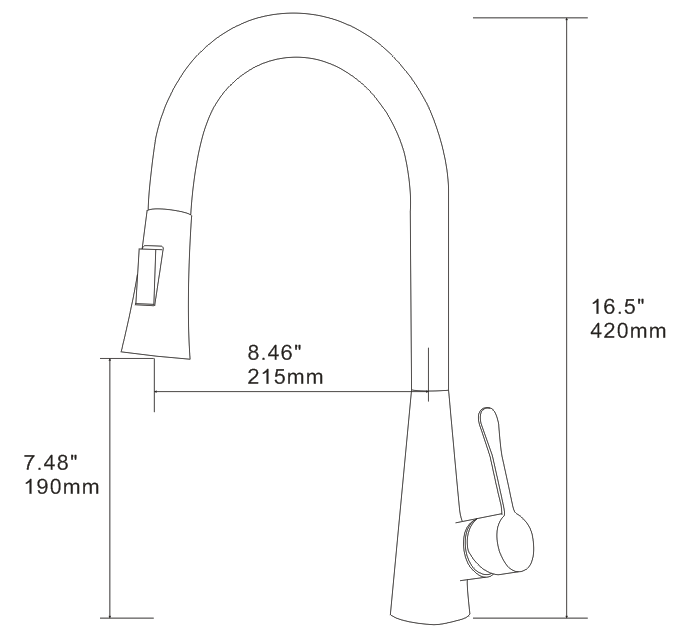 Kitchen Faucet with Pull Down Sprayer Matte Black, High Arc Single Handle Kitchen Sink Faucet , Commercial Modern Stainless Steel Kitchen Faucets