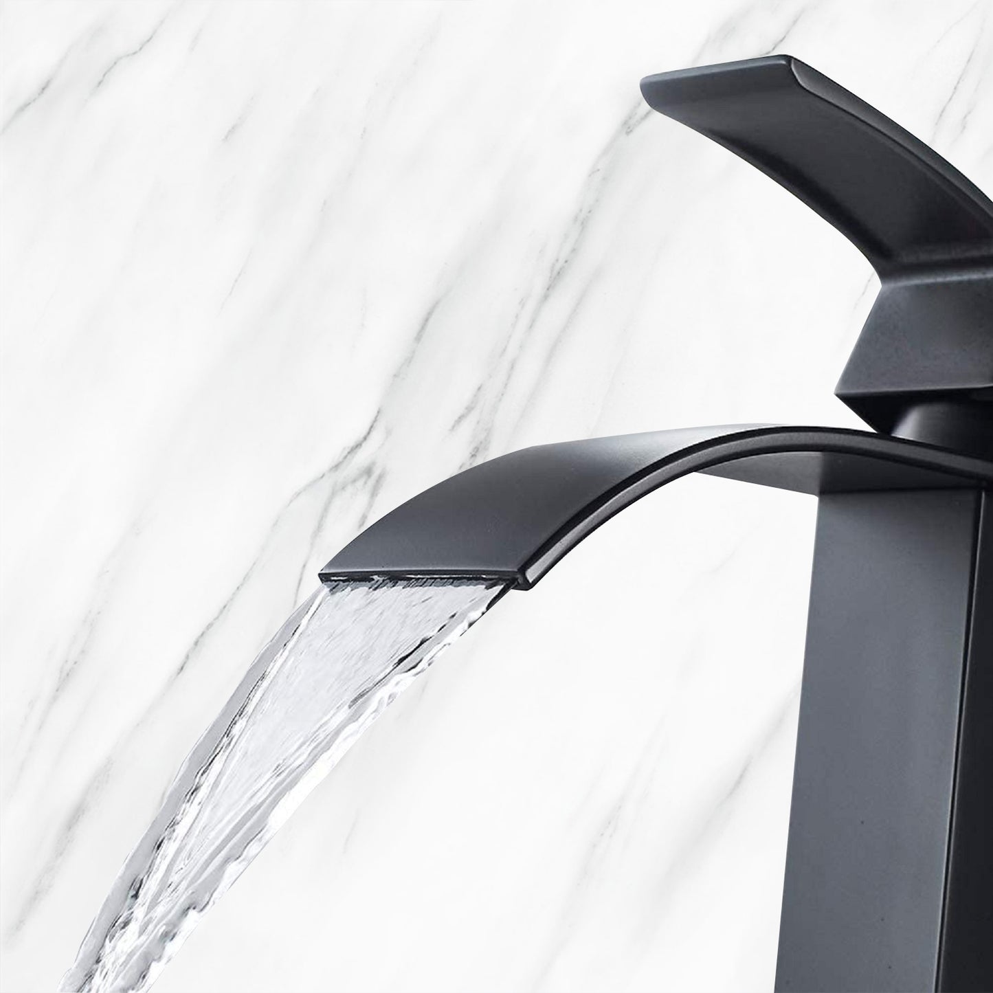 Waterfall Spout Single Handle Stainless Steel Bathroom Faucet