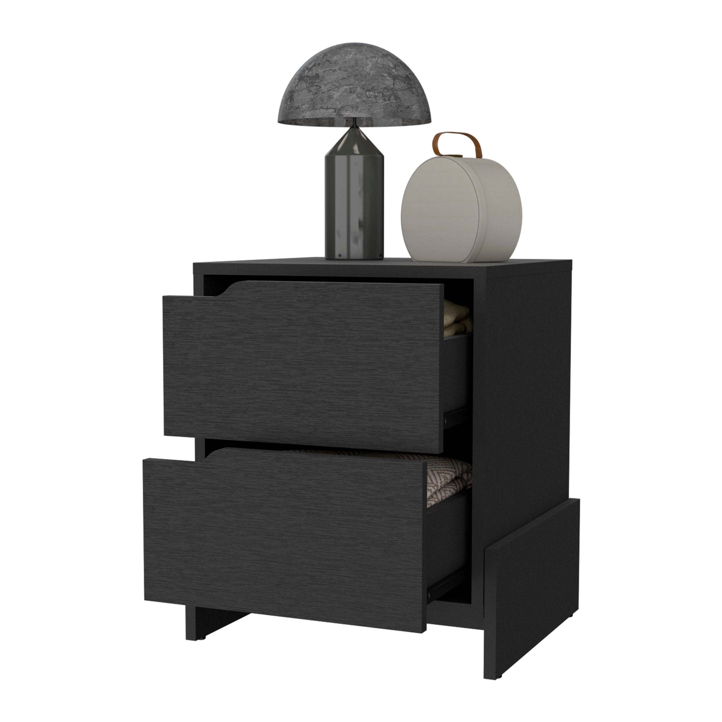 Ralston 2-Drawer Nightstand in Black