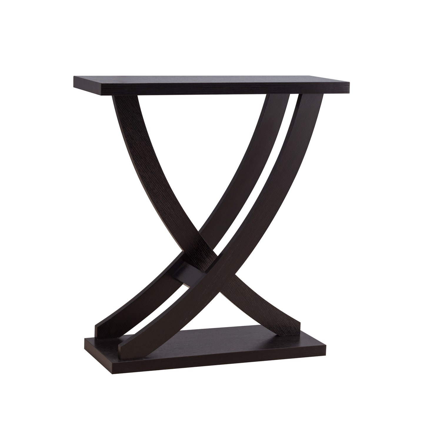 Curved Leg Red Cocoa Console Table for Hallway and Entryway