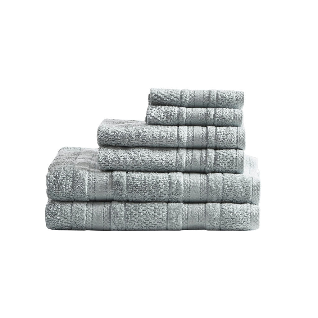 Luxurious Zero Twist 6 Piece Cotton Towel Set - Madison Park Essentials Adrien Super Soft Towel Collection