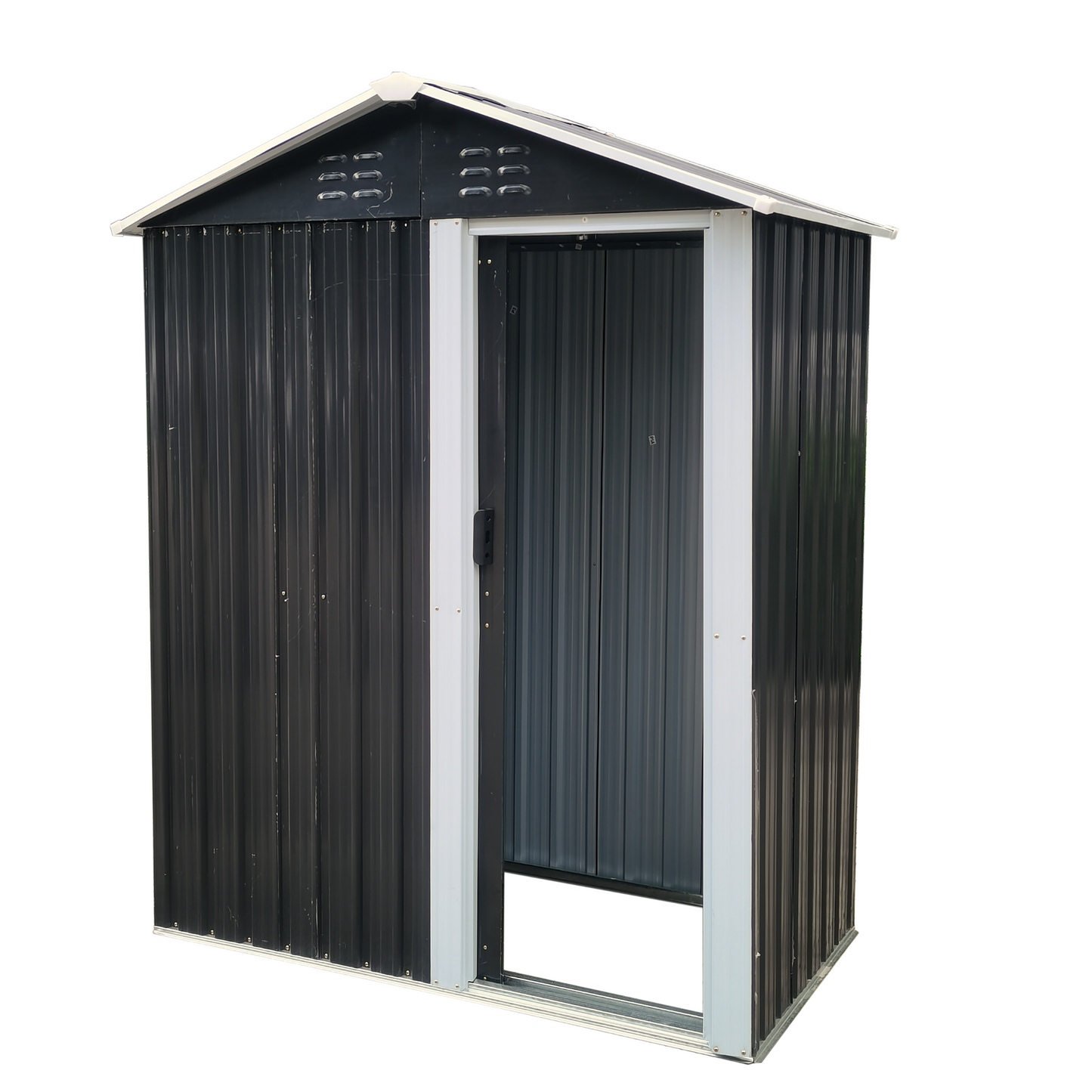 XWT009 Metal storage shed (3*5*6ft) outdoor black and white backyard storing tools