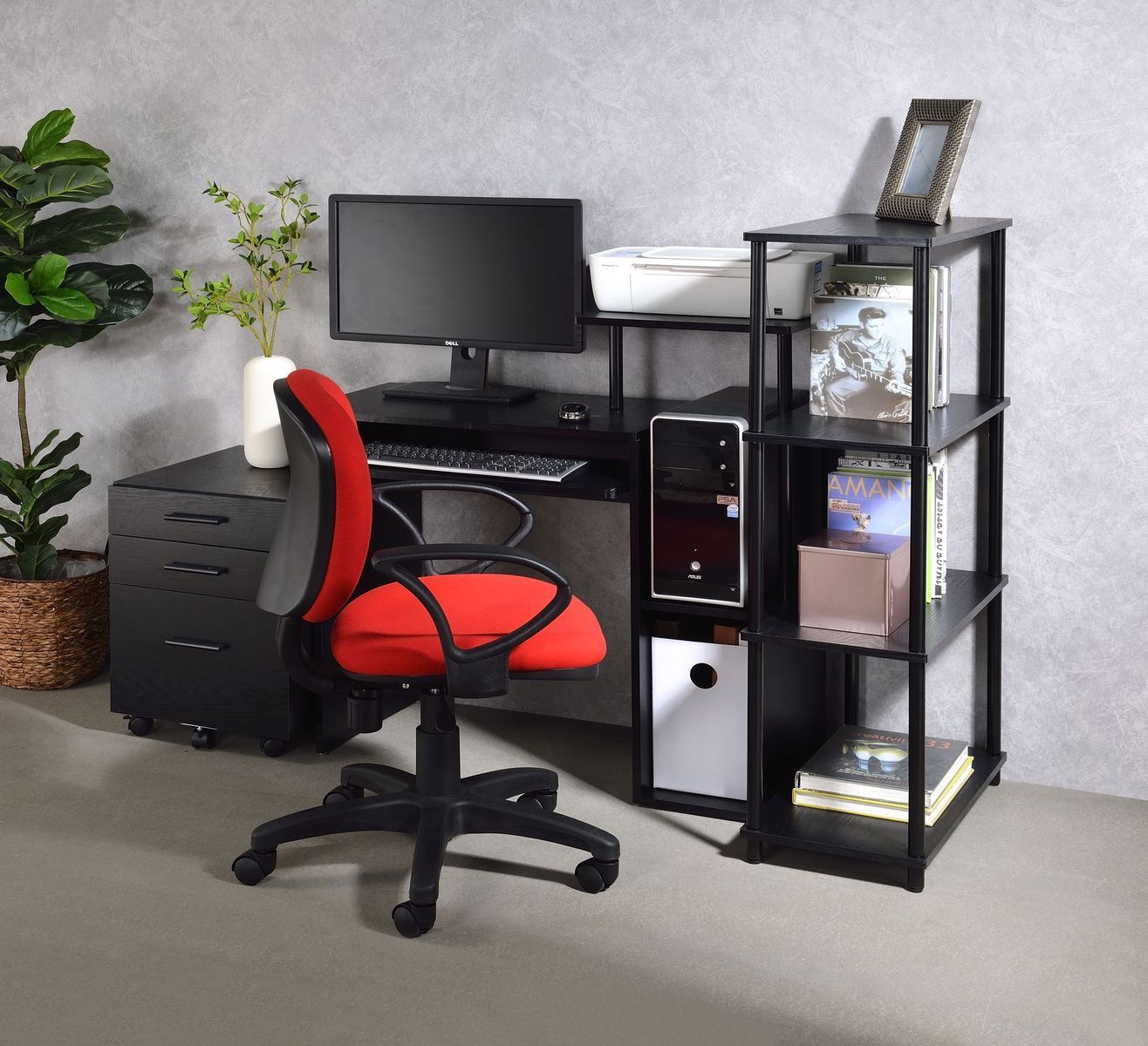 Lyphre Black Computer Desk with Industrial Style