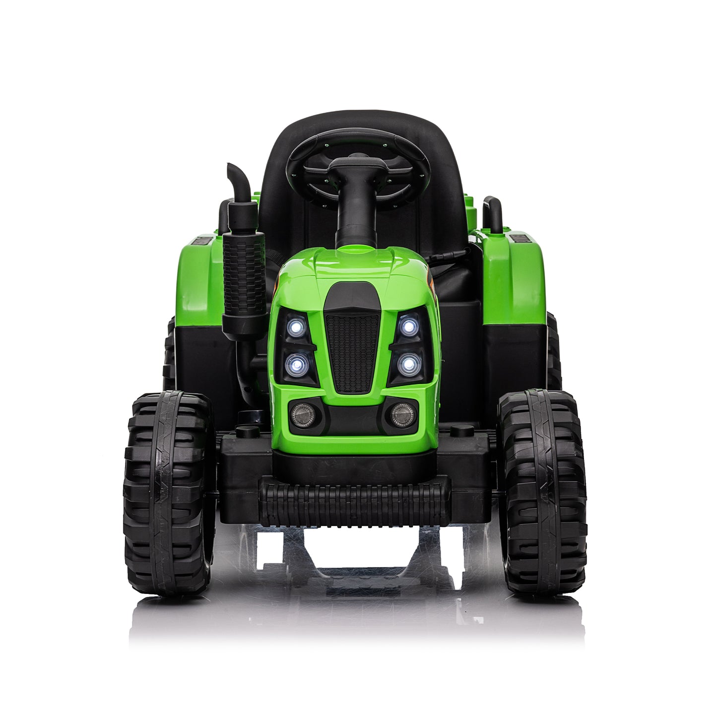 Ride on Tractor with Trailer,12V Battery Powered Electric Tractor Toy w/Remote Control,electric car for kids,Three speed adjustable,Power display, USB,MP3 ,Bluetooth,LED light,Two-point safety belt