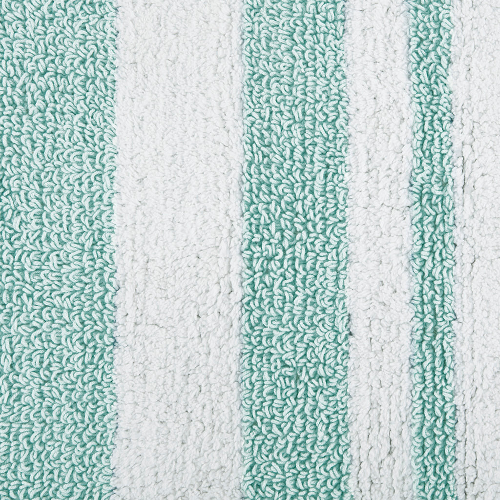 Reversible Aqua Cotton Bath Rug