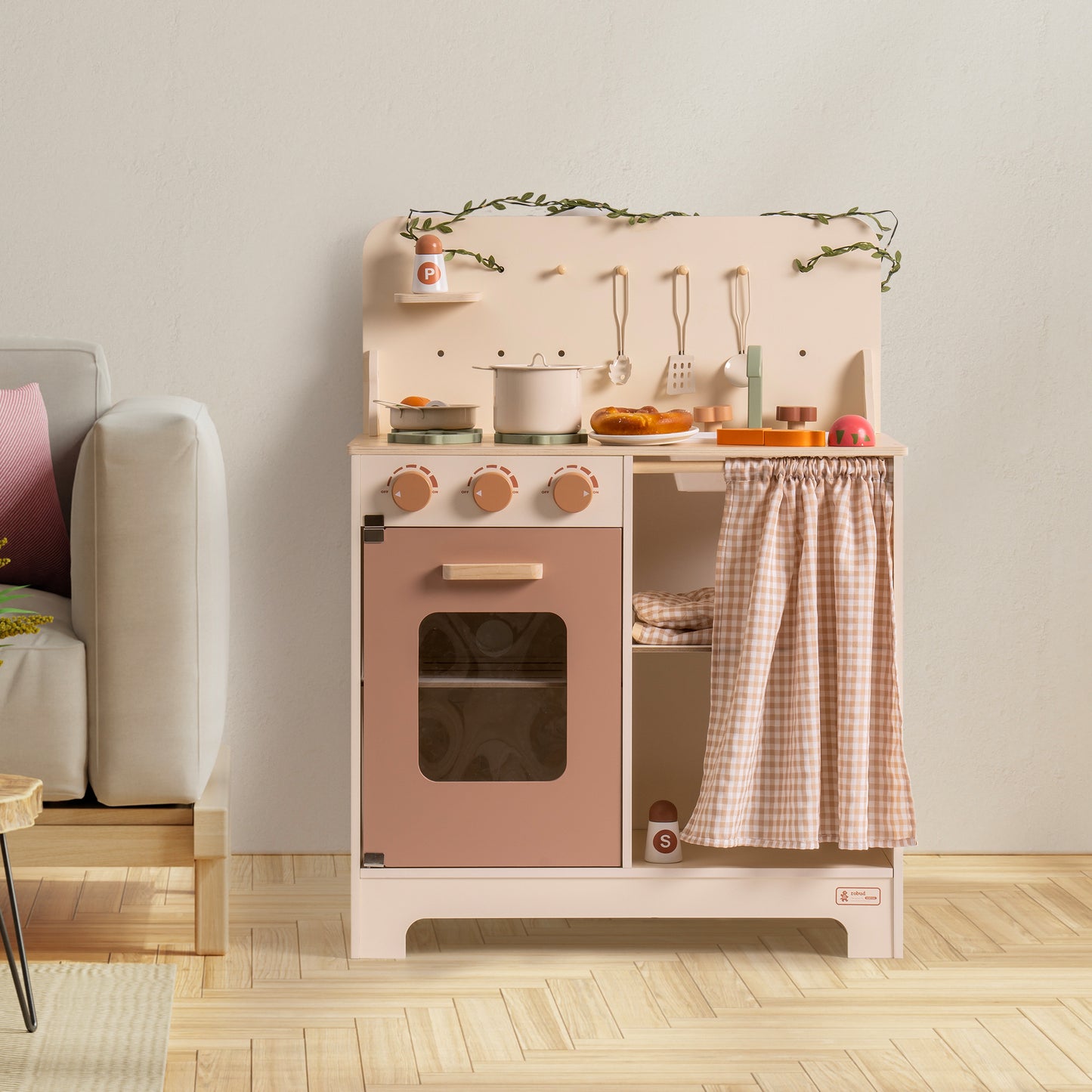 Cream Kitchen Playset with Bohemian-inspired Design for Kids