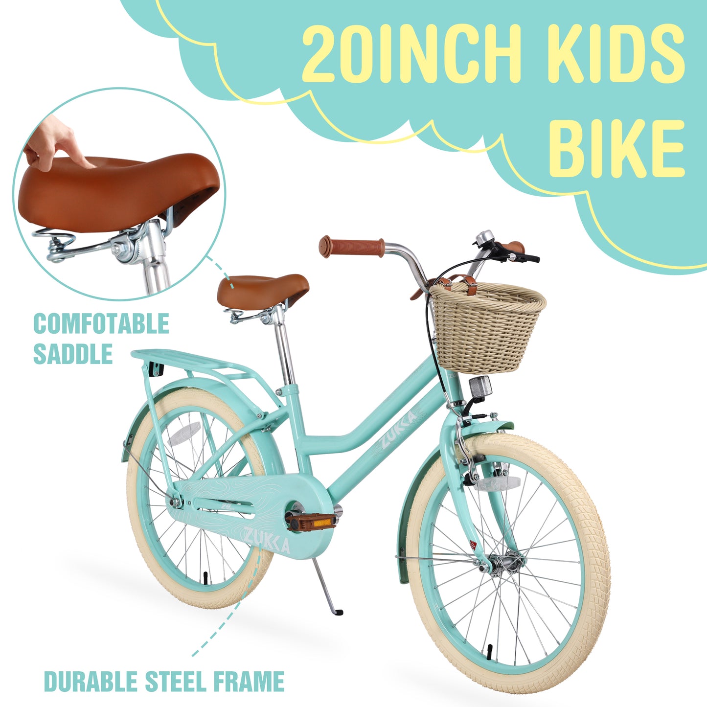 Multiple Colors,Girls Bike with Basket for 7-10 Years Old Kids,20 inch  wheel ,No Training Wheels Included