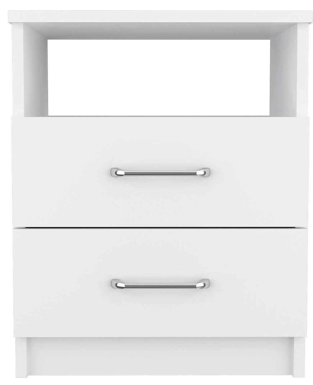 Napoles Nightstand, Superior Top, Two Drawers, One Shelf -White