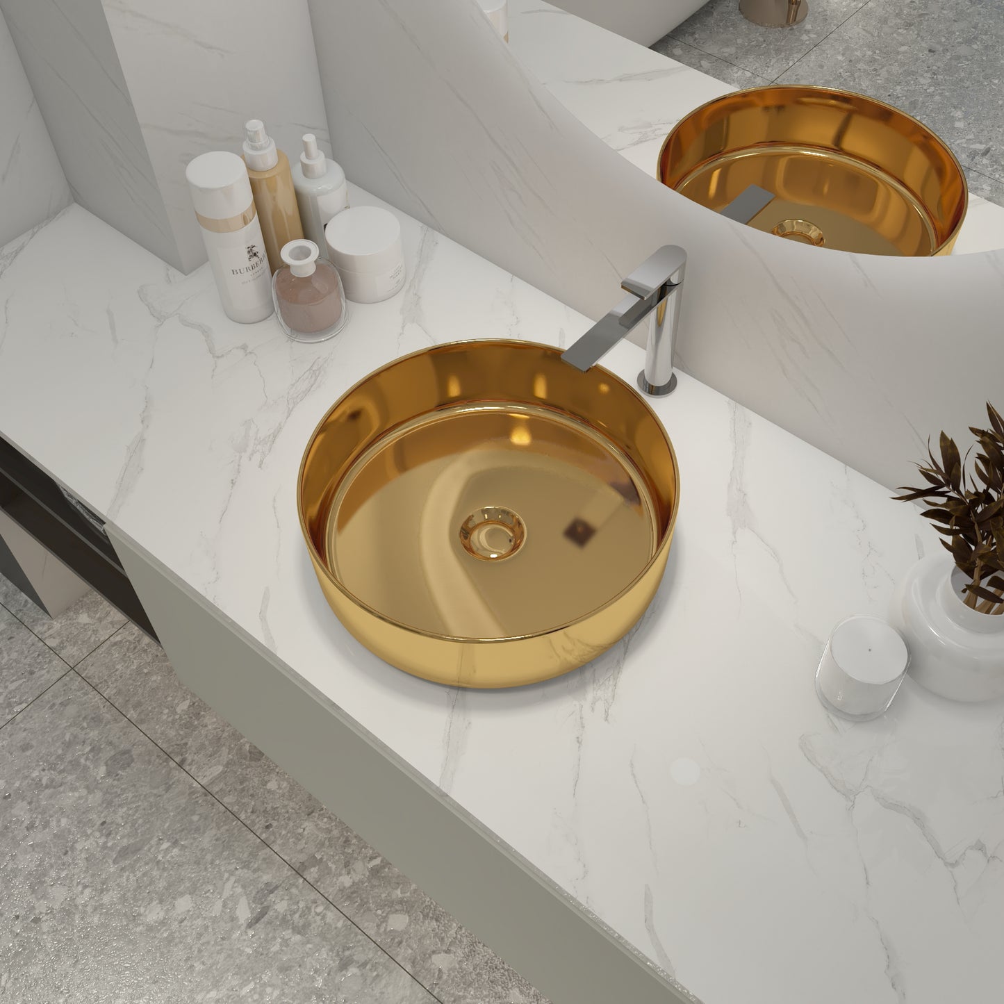 Ceramic Circular Vessel Bathroom Sink Art Sink (BAA0014012KK)