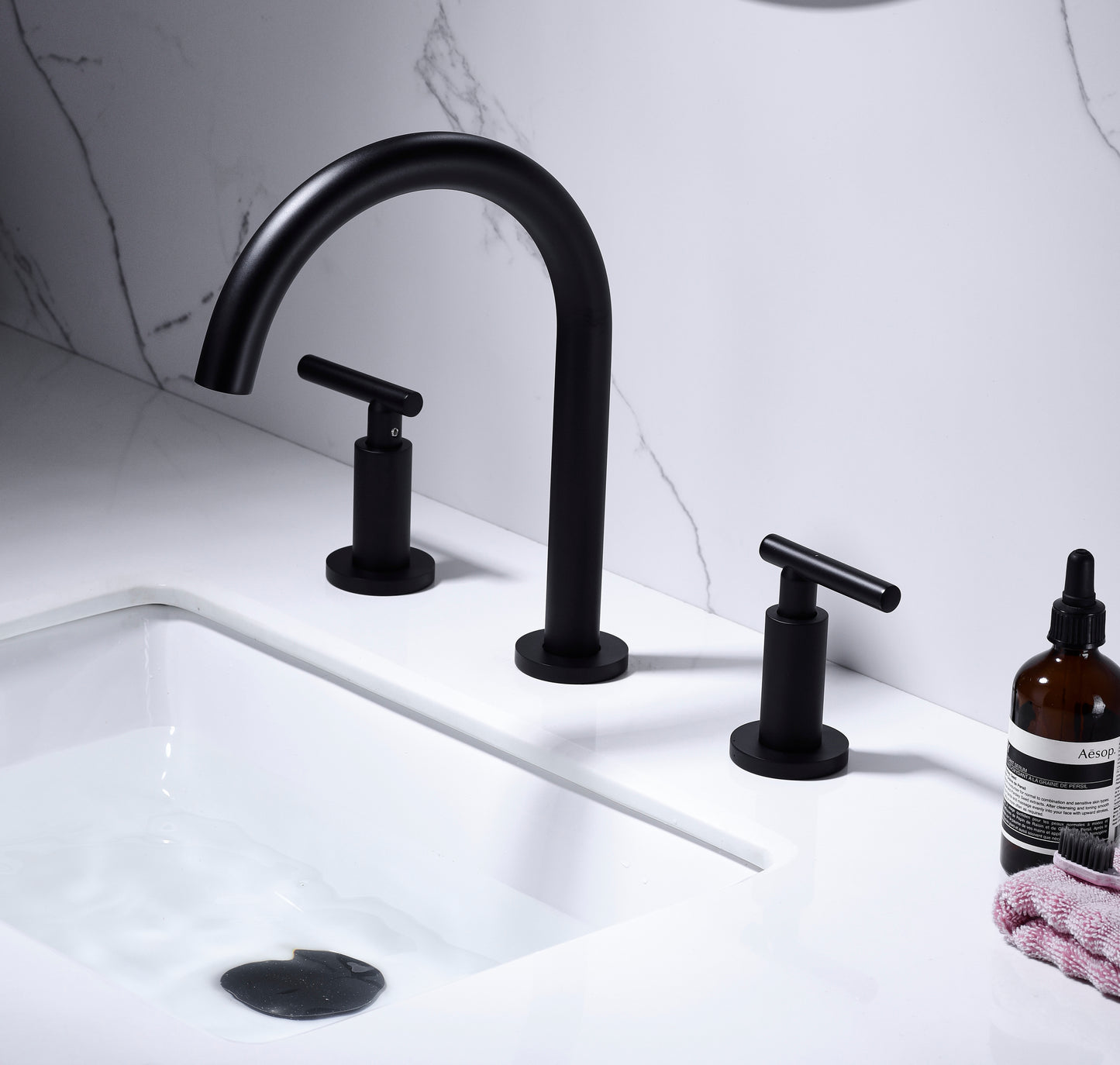 Elegant Two-Handle High Arc Bathroom Sink Faucet