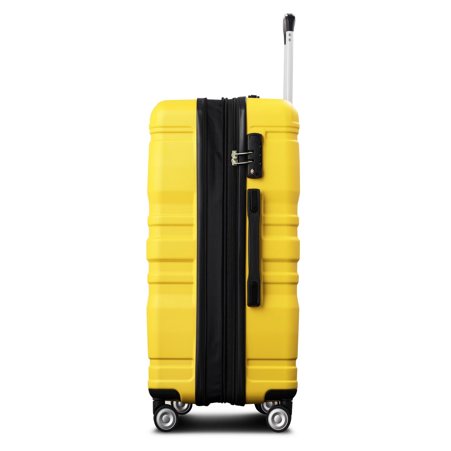 Luggage Sets New Model Expandable ABS Hardshell 3pcs Clearance Luggage Hardside Lightweight Durable Suitcase sets Spinner Wheels Suitcase with TSA Lock 20''24''28''(Yellow)