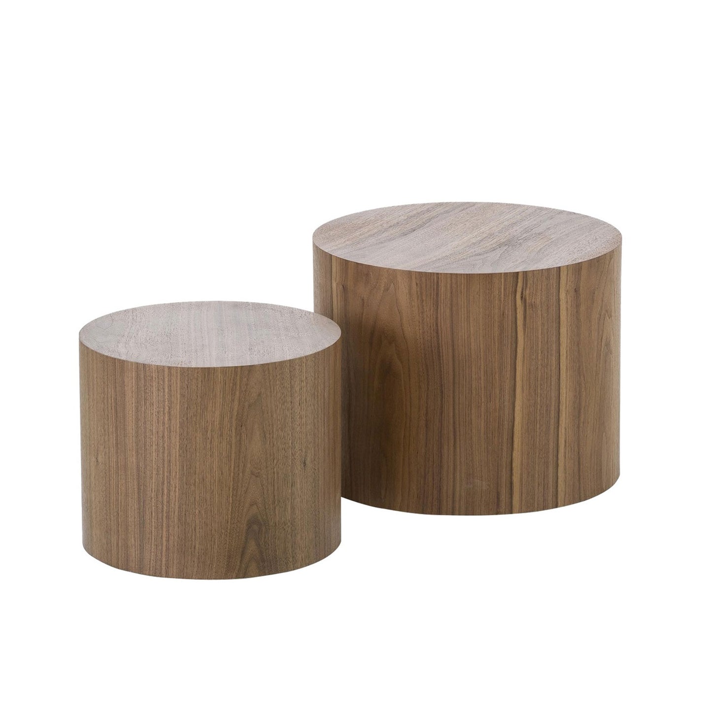 Versatile Walnut Veneer Side Table Set