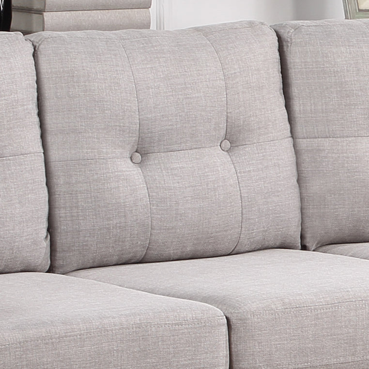 Light Gray Linen Modern Sectional Sofa with Right-Facing Chaise - Dalia Collection