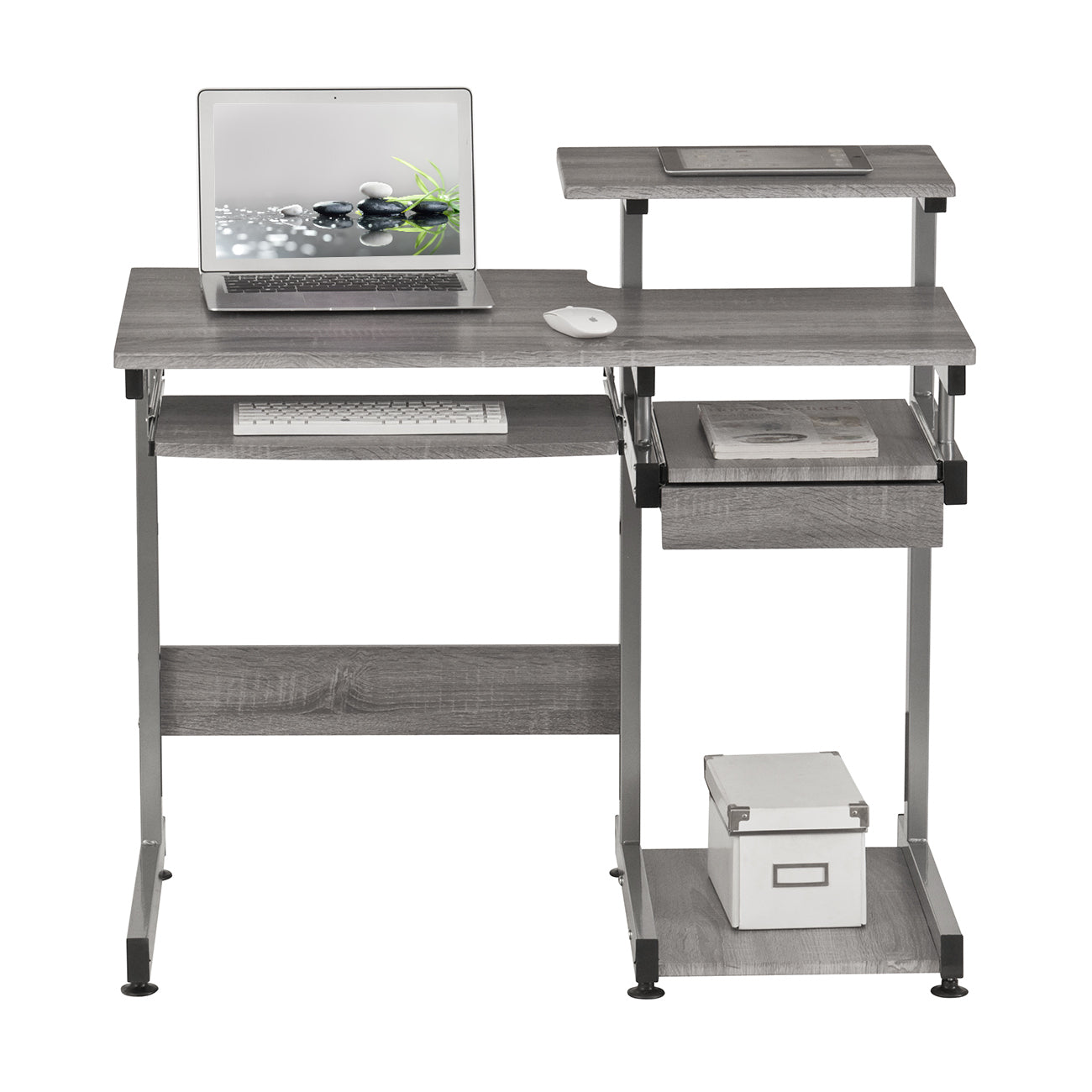 Techni Mobili Grey Computer Workstation Desk