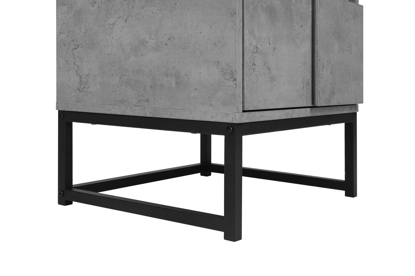 2 Drawer Nightstand,geometric elements,cement grey,for bedroom, living room and study