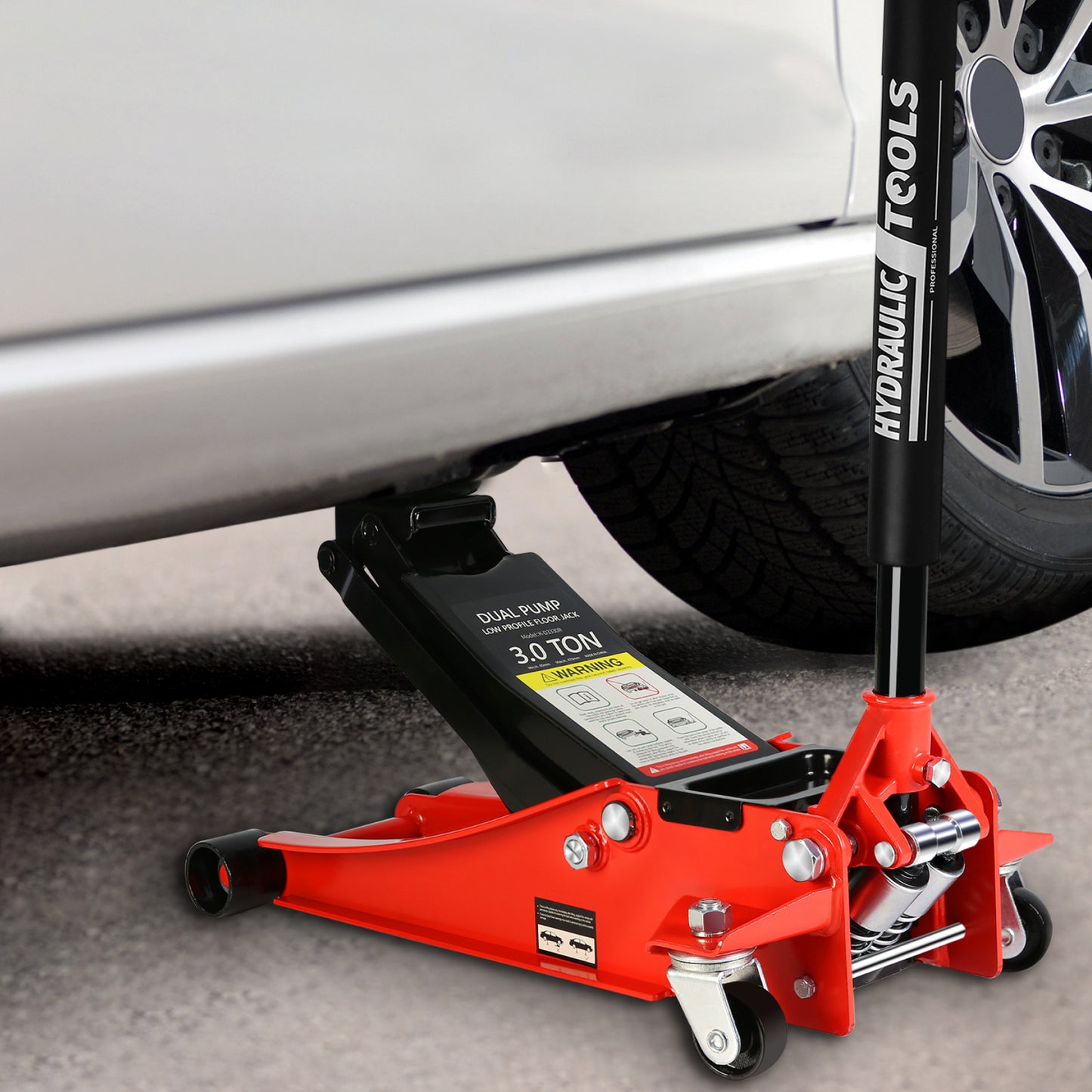 3 Ton Dual Piston Low Profile Racing Floor Jack with Quick Lift Pump