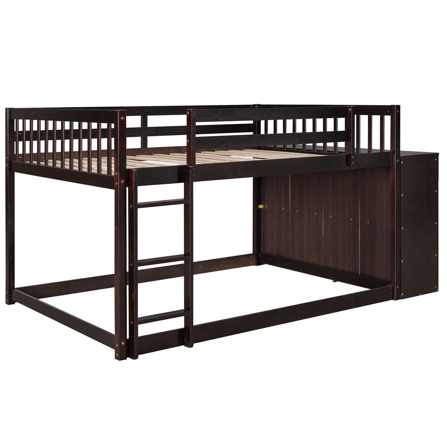 Espresso Bunk Bed with Ample Storage and Solid Construction