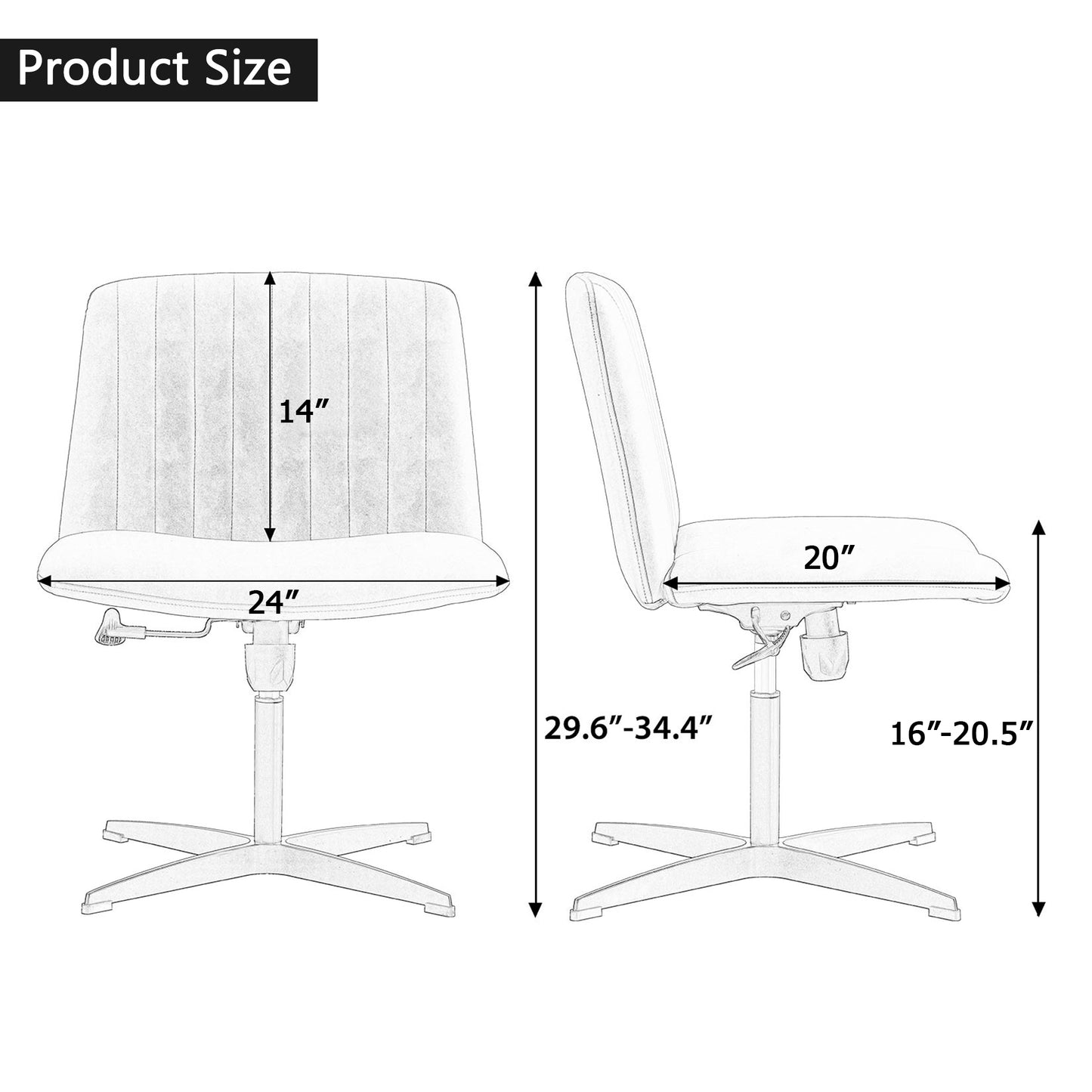 Fabric Material Home Computer Chair Office Chair Adjustable 360 ° Swivel Cushion Chair With Black Foot Swivel Chair Makeup Chair Study Desk Chair No Wheels