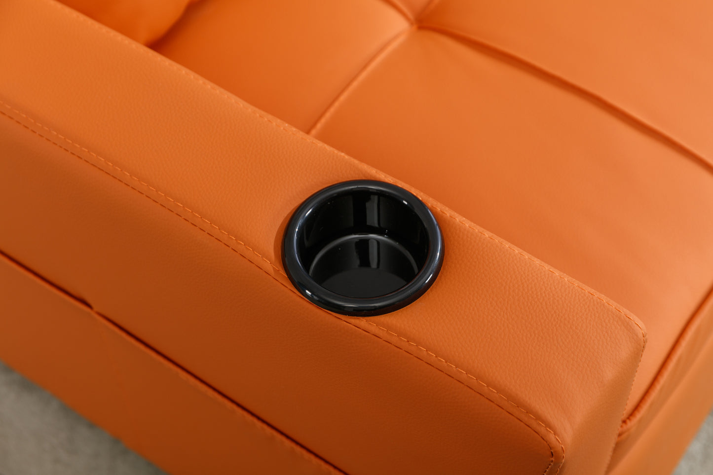 Futon Chair Bed Convertible Chair 3-in-1 Pull Out Sleeper Chair Beds with USB Ports,Wear-resistant and Anti-scratch,  Armchair Bed Sleeper for Living Room (Orange Leather)