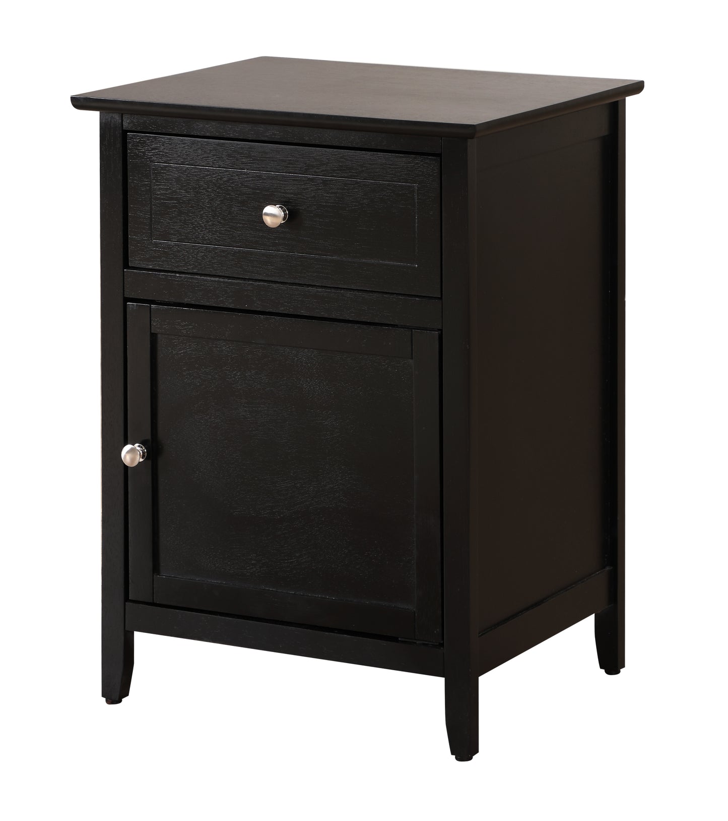 Izzy G1413-N-50 1 Drawer /1 Door Nightstand , Black