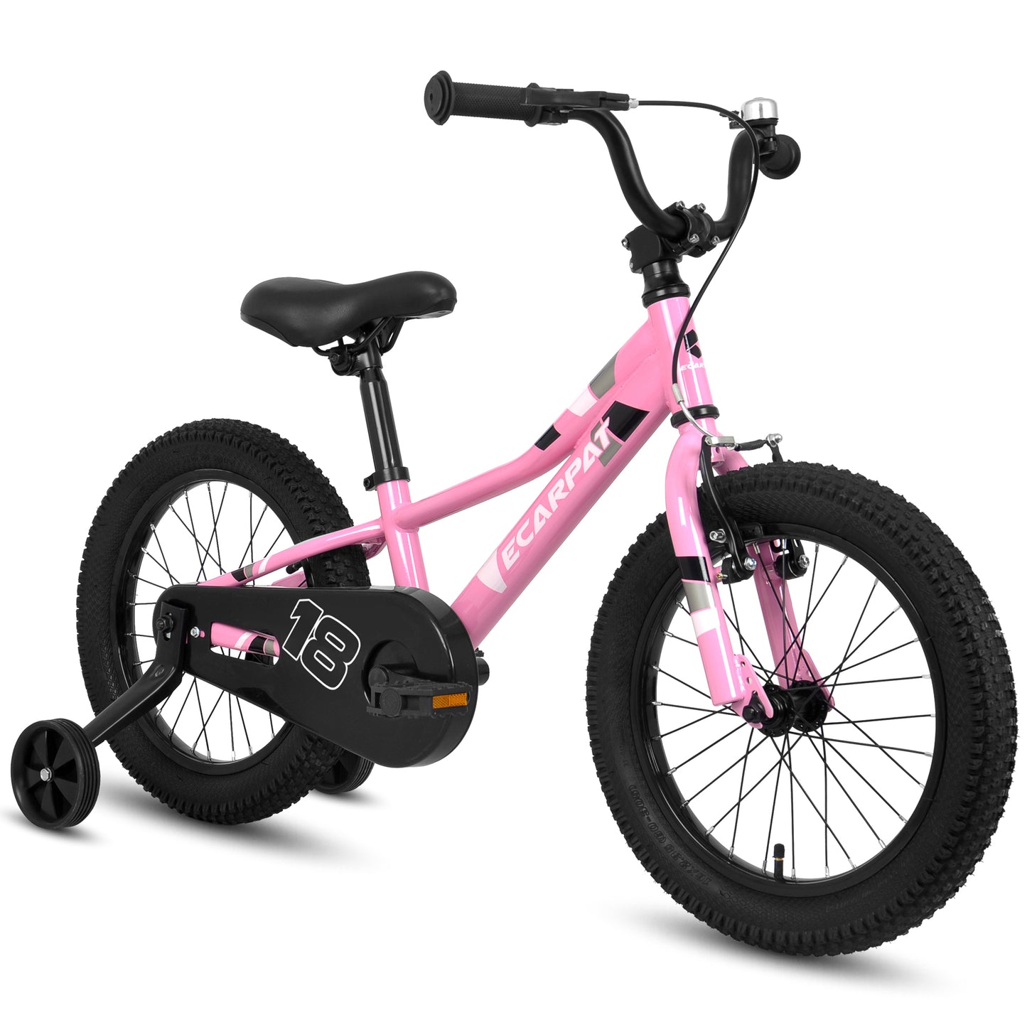 A18117 Ecarpat Kids' Bike 18 Inch Wheels, 1-Speed Boys Girls Child Bicycles For6-9Years, With Removable Training Wheels Baby Toys, Front V Brake, Rear Holding Brake