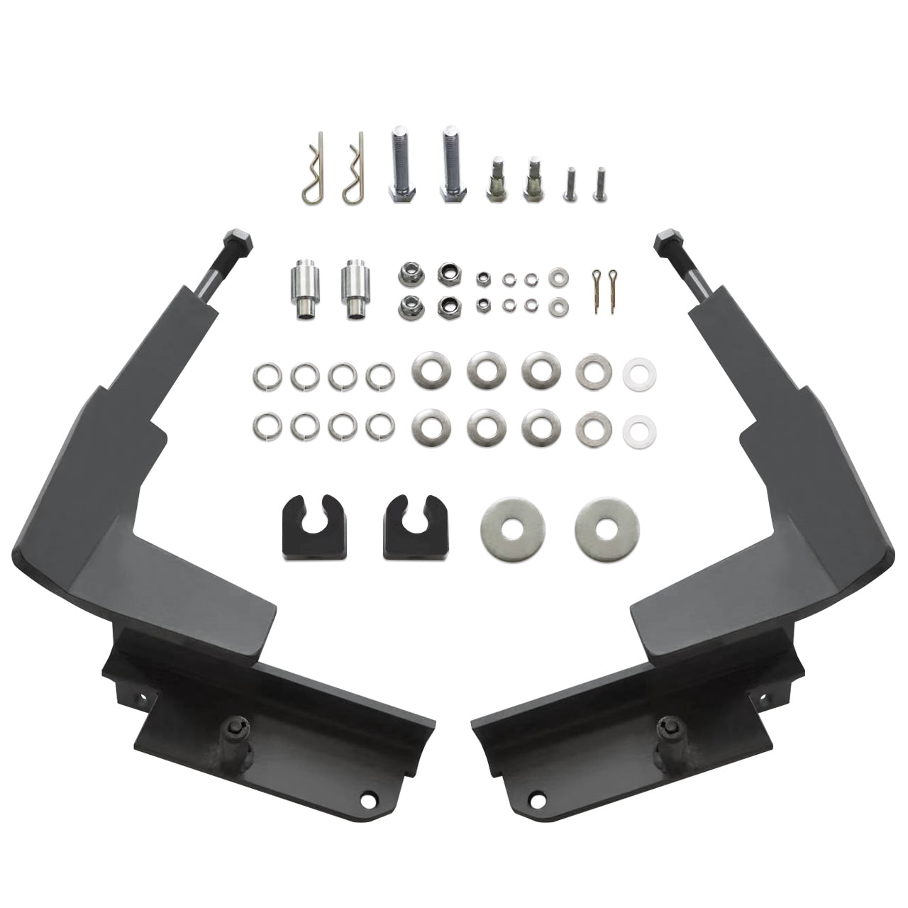 Black Integrated Deer Guard for Freightliner Cascadia 2018-2022 with Brackets