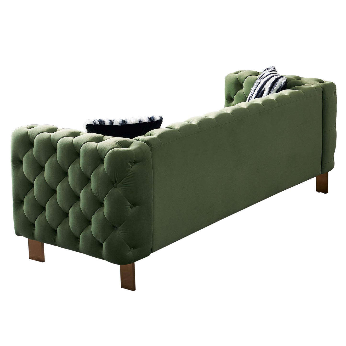 Chesterfield Modern Tufted Velvet Living Room Sofa, 84.25''W Couch,Mint Green