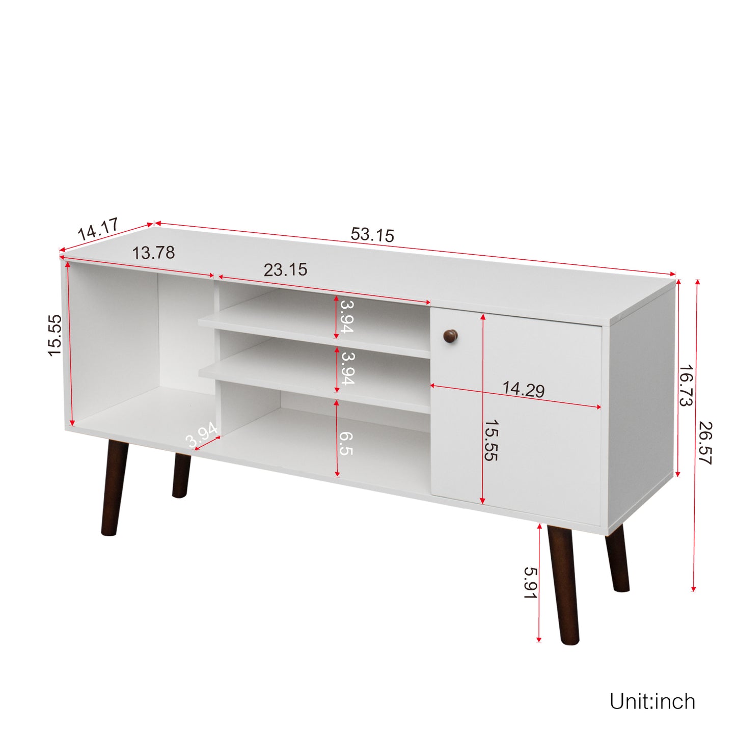 Modern White TV Stand with Ample Storage and Sturdy Frame