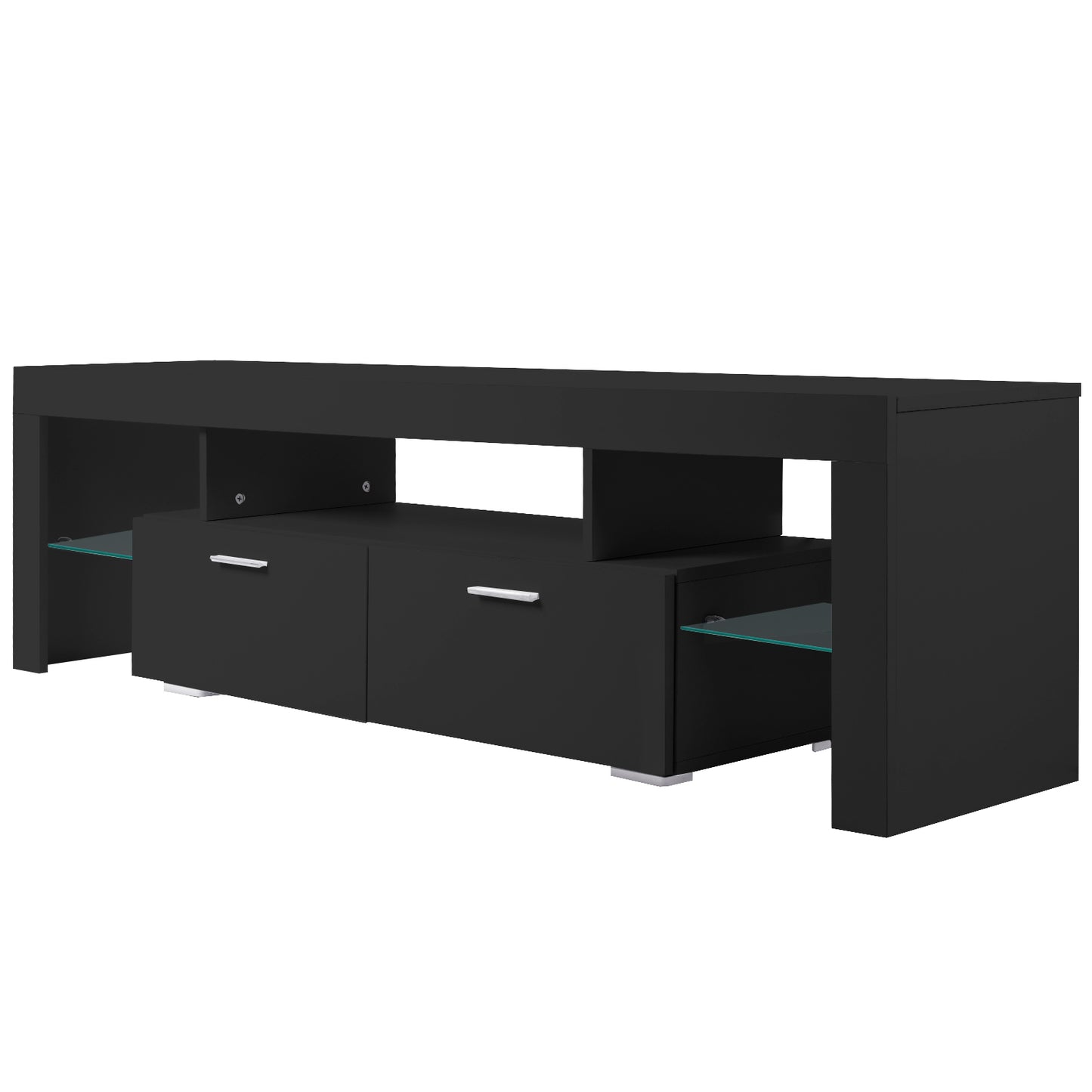 Modern LED TV Stand with Multi-Color Lighting and Storage Cabinet for TVs Up to 75 Inches