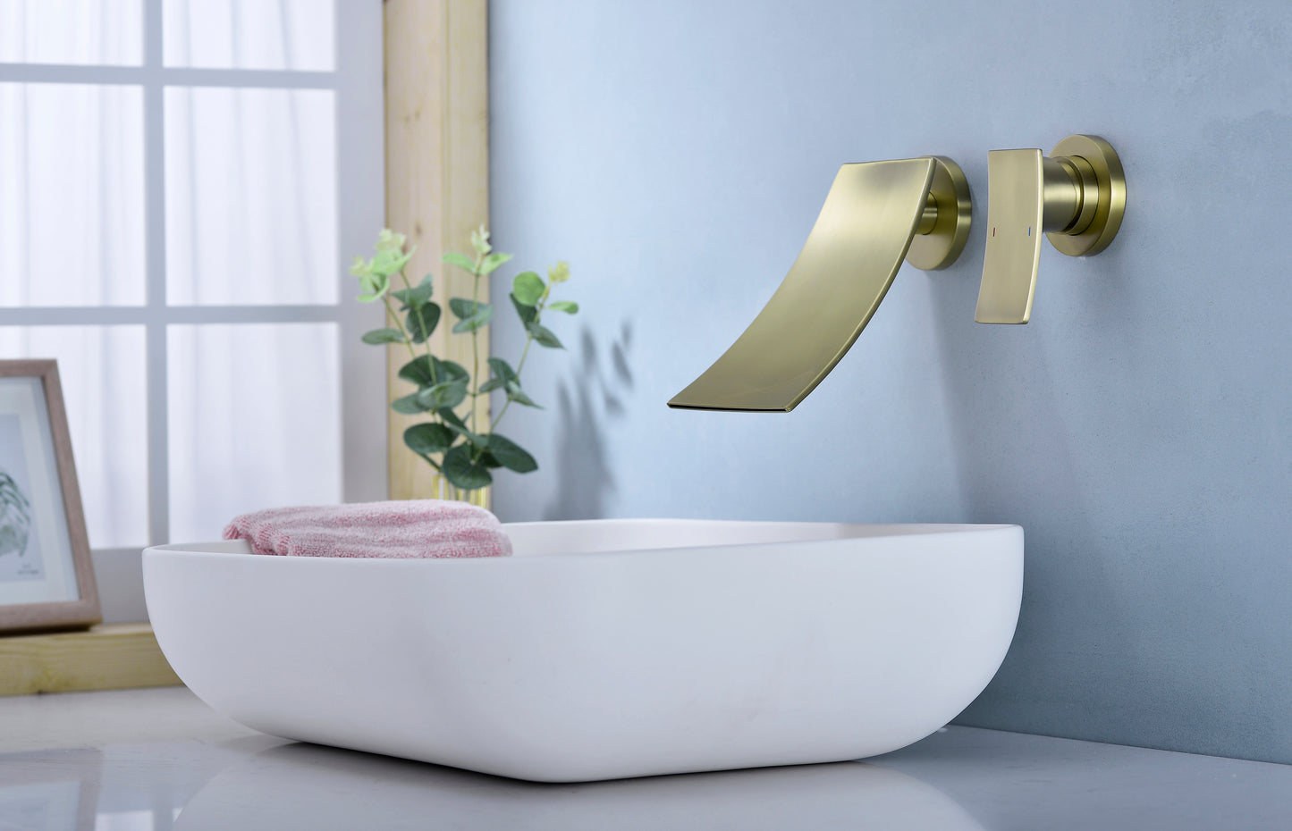 Wall Mounted Waterfall Bathroom Faucet