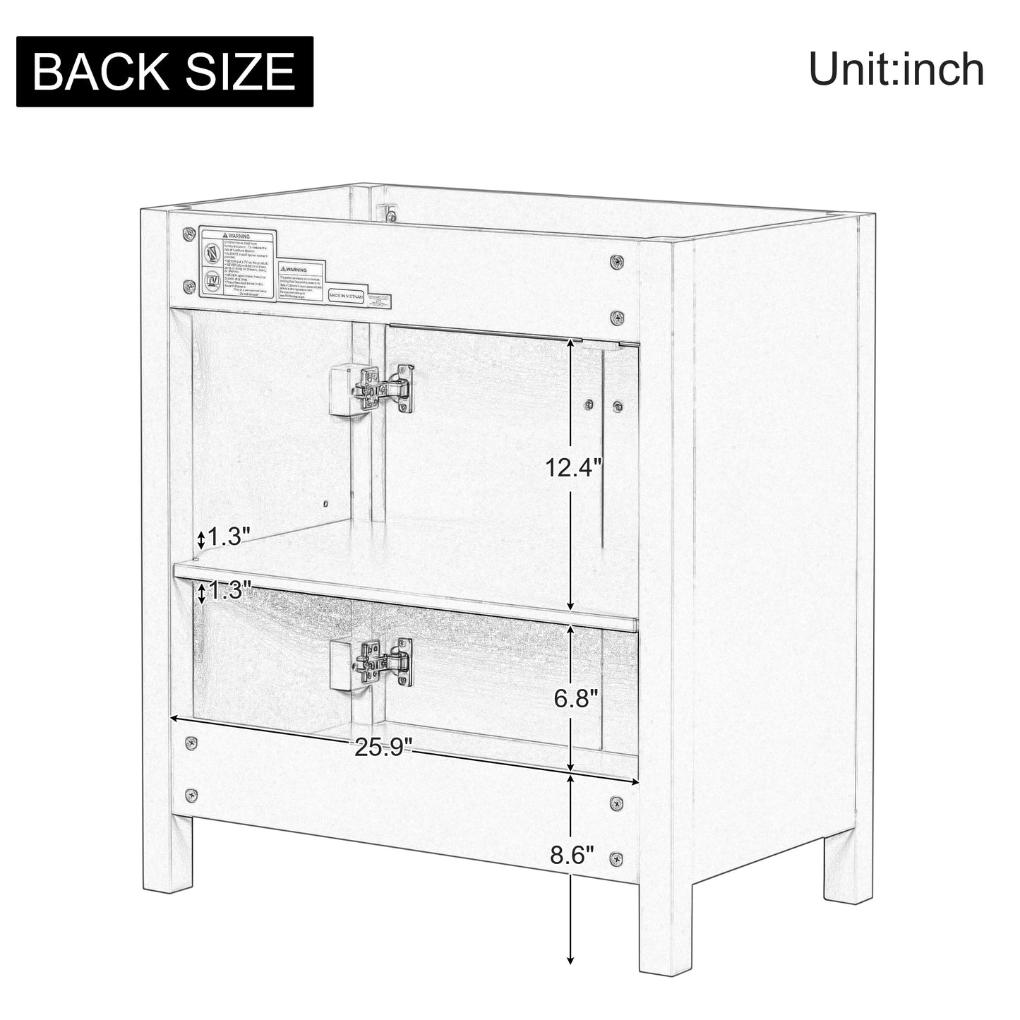 30" Bathroom Vanity Cabinet with Sink Top, Bathroom Storage Cabinet with Two Doors and Adjustable Shelf, Blue