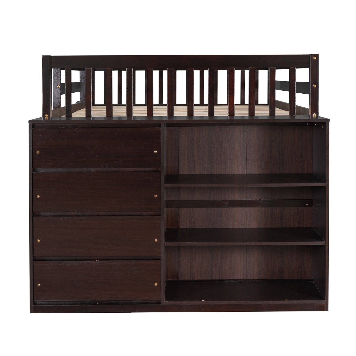 Espresso Bunk Bed with Ample Storage and Solid Construction