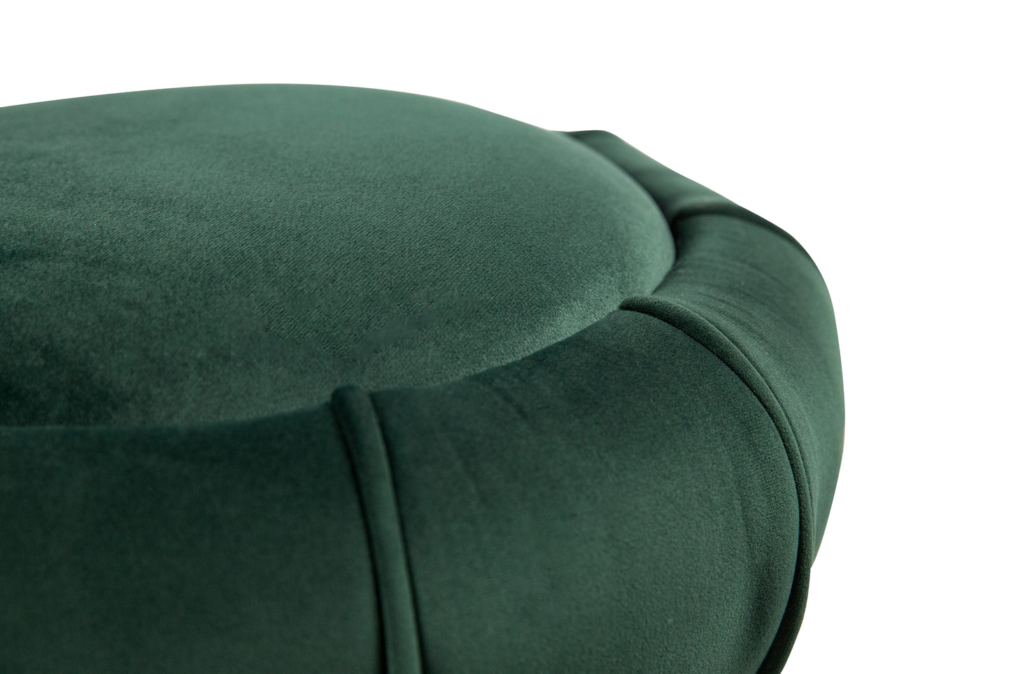 18.5'' Tall Stainless Steel Upholstered Ottoman in Green