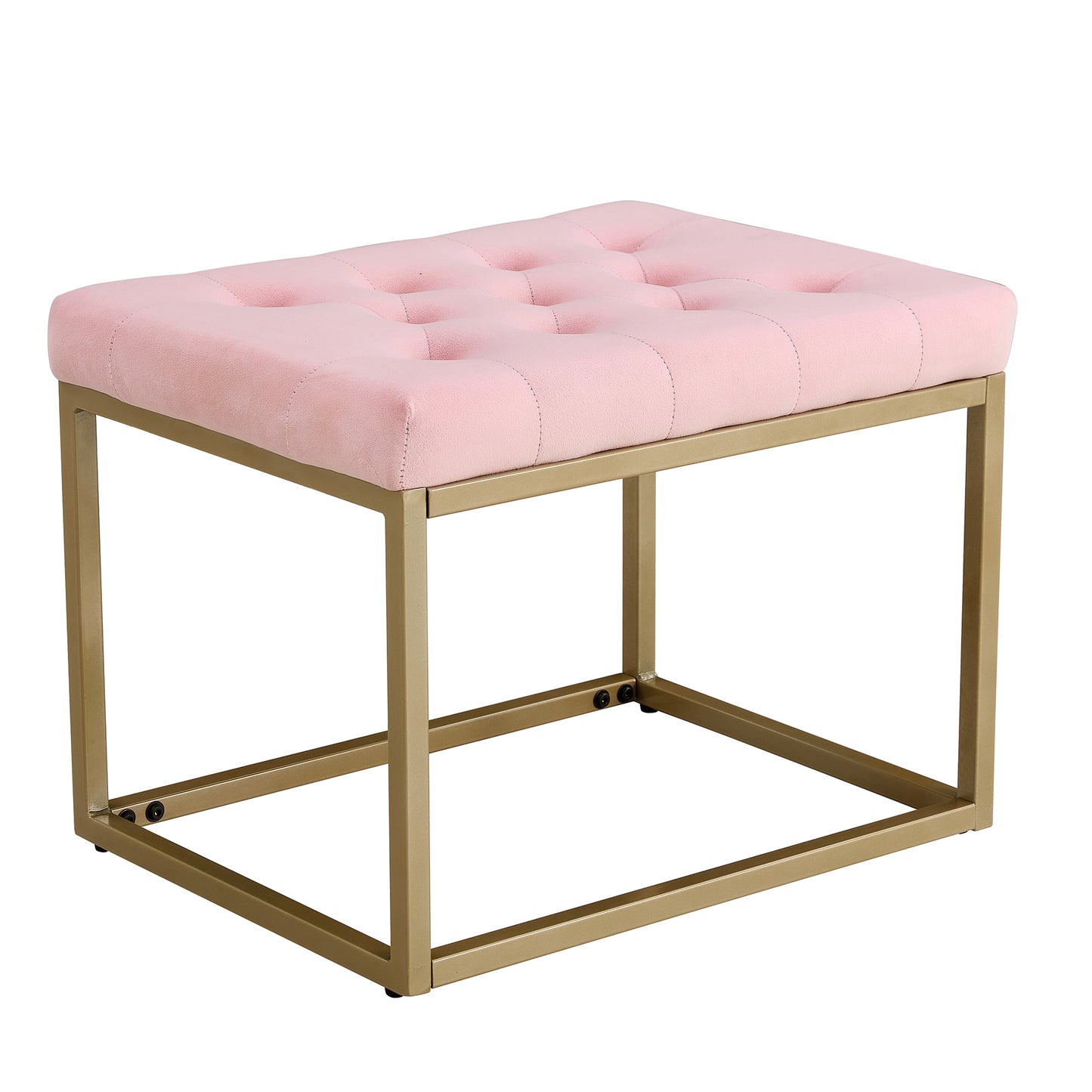 Chair Velvet Shoe Changing Stool, Footstool, Square Cushion Foot Stool, Sofa stool, Rest stool,Low Stool .Step Stool, Small Footrest .Suitable for Clothes Shop,Living Room, Porch,Pink BenchST-001-PI