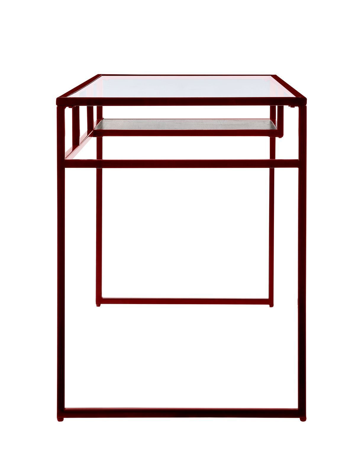 Yasin Red Glass Industrial Desk