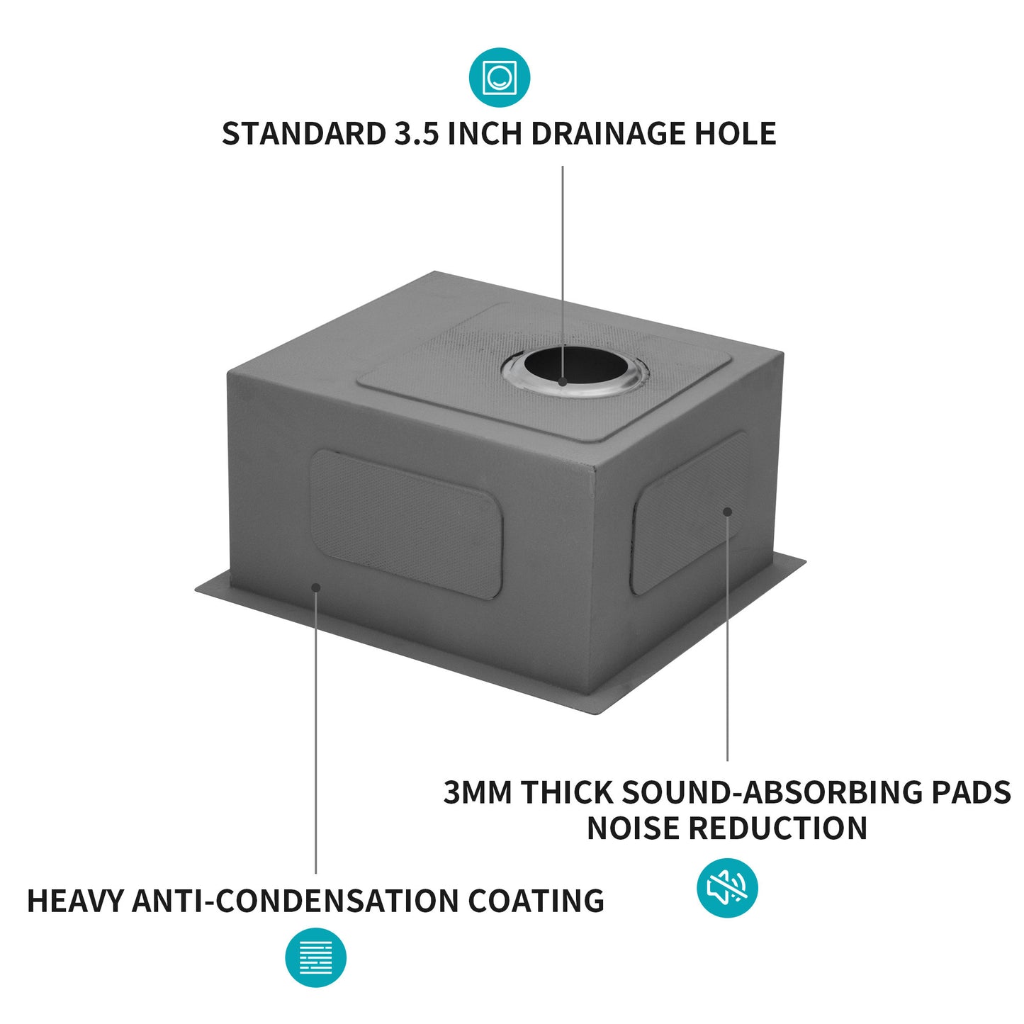 Undermount Stainless Steel Kitchen Sink - 15x17x9 Single Basin with Drainage System